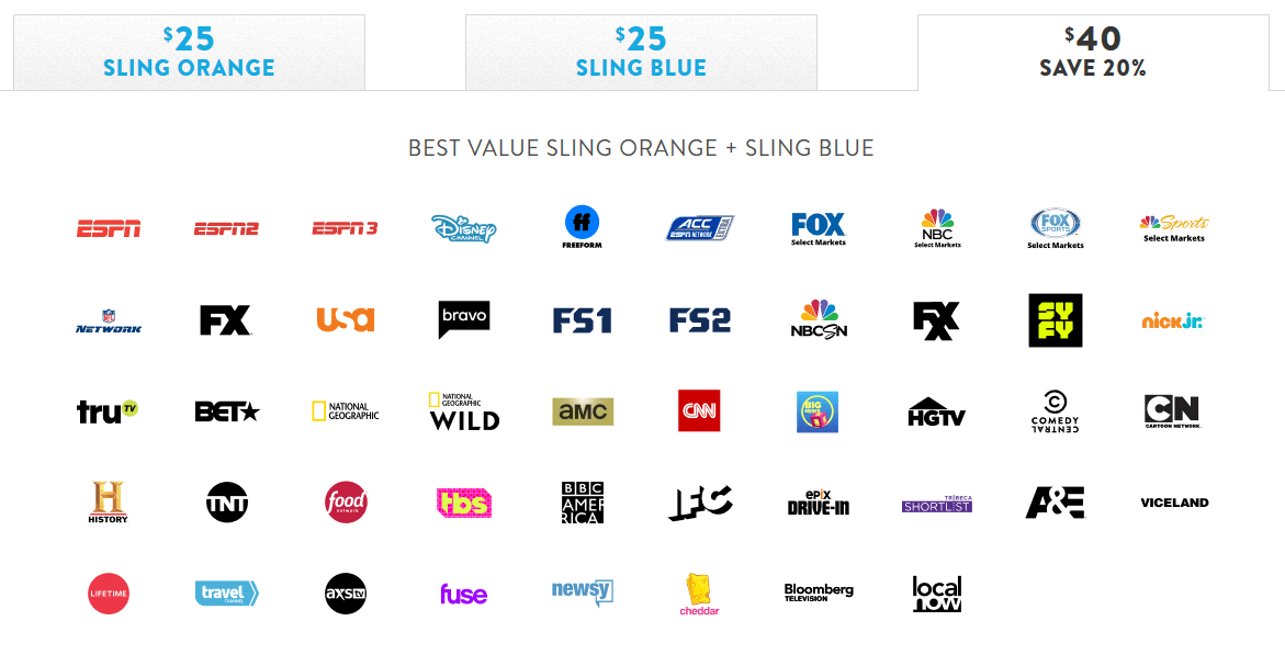 Orange and Blue Sports Logo - Sling TV Packages Comparison, Orange vs Blue | Comic Cons 2019