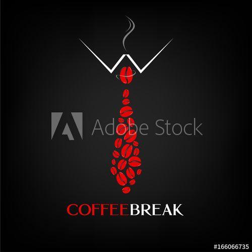 Funny Coffee Logo - Fashion style design coffee logo with a tie vector illustration