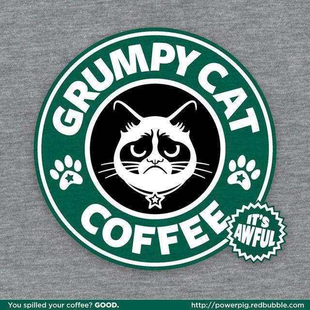Funny Coffee Logo - Grumpy coffee logo knock off. Costumes. Grumpy cat