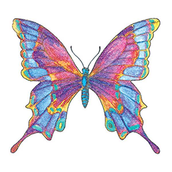 Multi Colored Butterfly Logo - Glitter Multi- Colored Butterfly Temporary Tattoo