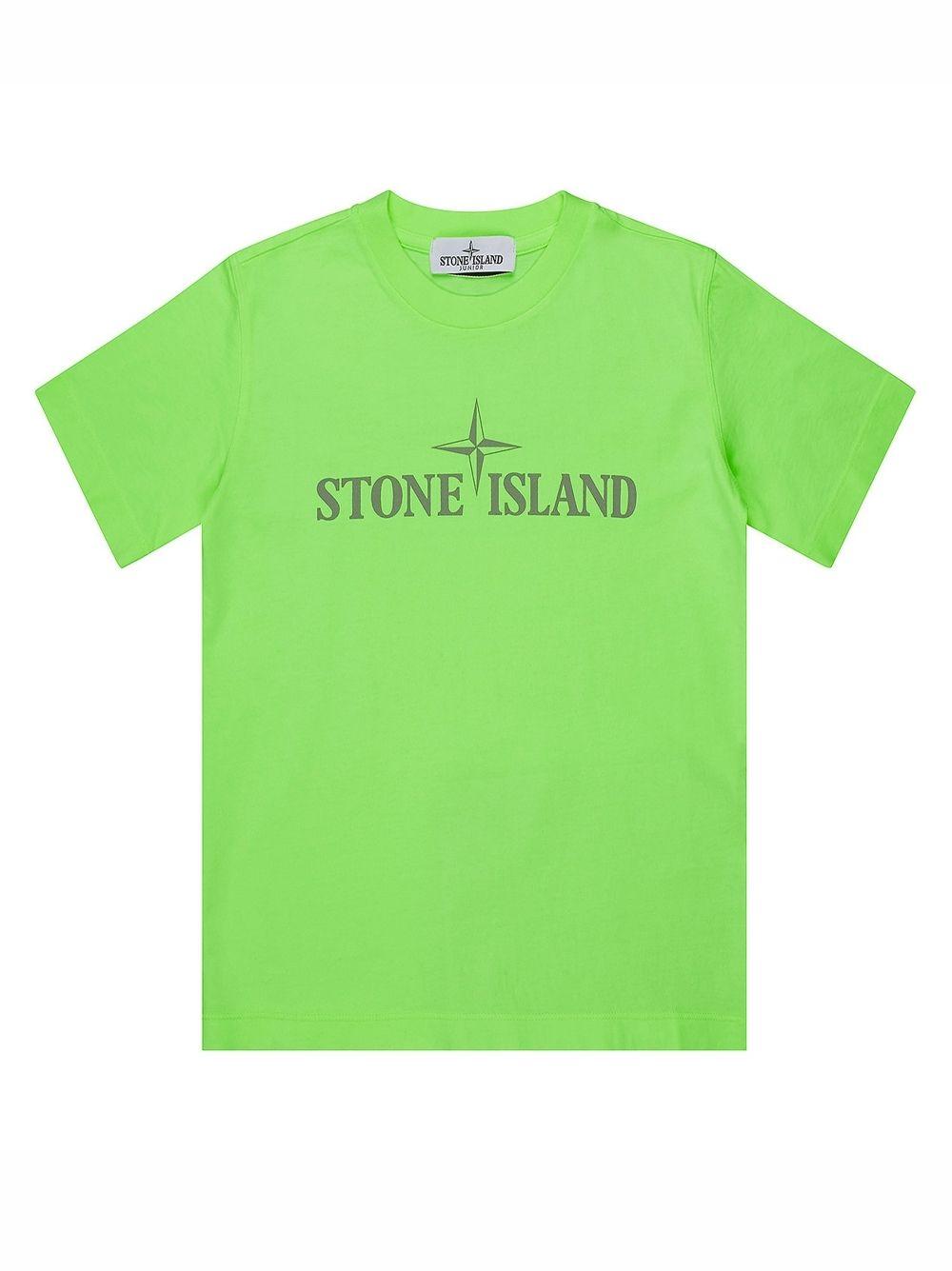 Green T Logo - Stone Island 21056 Lime Green T-Shirt | Designerwear