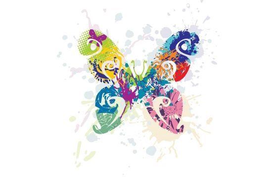 Multi Colored Butterfly Logo - Multicolored Butterfly Graphic Free Vector Download 169255