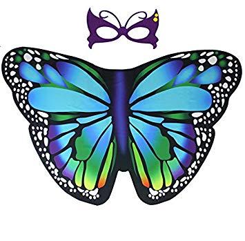 Multi Colored Butterfly Logo - Multi Coloured Butterfly Wings Child's Cape & Mask: Amazon.co.uk