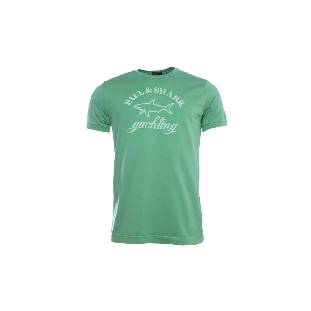 Green T Logo - Paul & Shark Green Logo T-Shirt