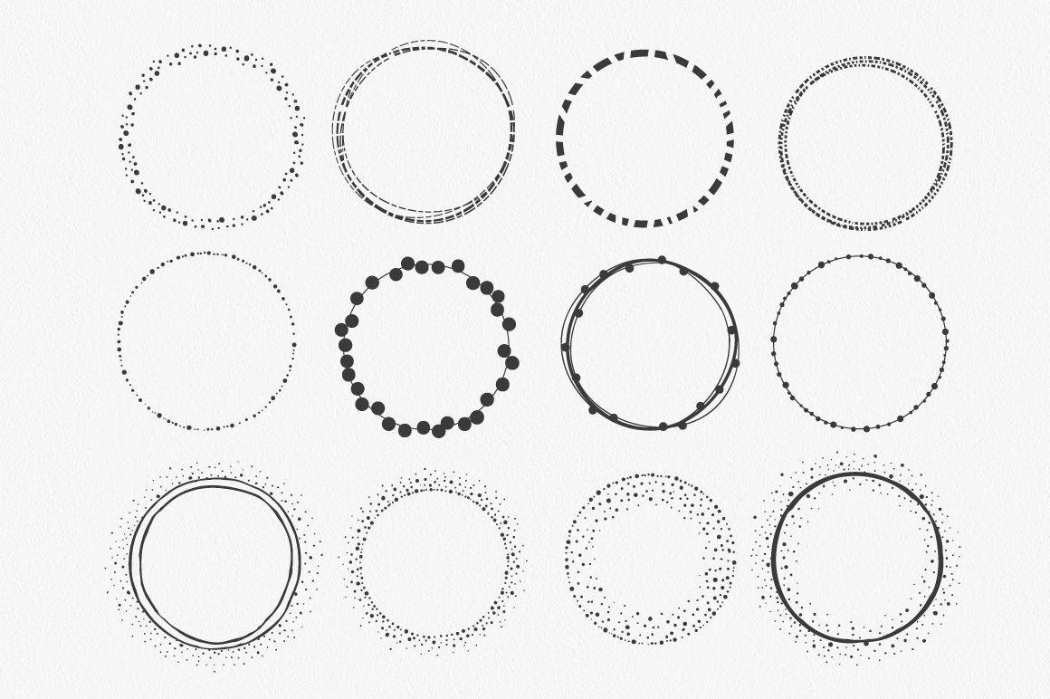 Simple Circle Logo - Hand Drawn Circle Shapes - Logo elements