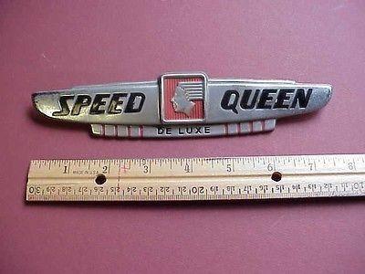 Speed Queen Logo - Speed Queen De Luxe Emblem Sign Plaque Washer Dryer Vintage Name