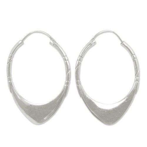That Has 2 Silver Boomerangs Logo - Silver Hoop Earrings 'Silver Boomerang' Market Canada