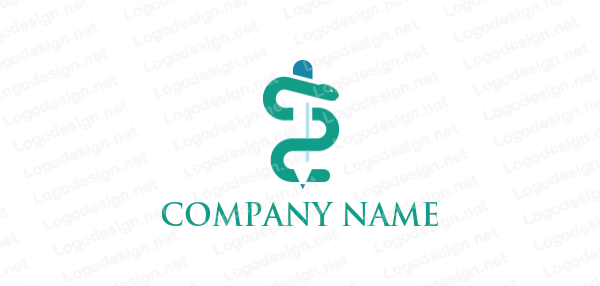 Medical Rhombus Logo - medical snake on pencil | Logo Template by LogoDesign.net