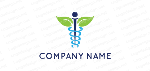 Medical Rhombus Logo - abstract person incorporated with medical sign and leaves | Logo ...