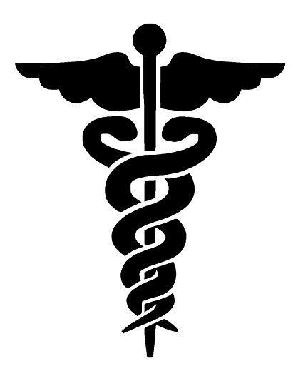 Medical Snake Logo - Sassy Stickers Caduceus Snake Medical Emblem Decal White
