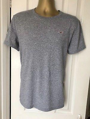 Grey and Red Eagle Logo - Mens Hollister Grey Marl T Shirt Sz M Red Eagle Logo Abercrombie