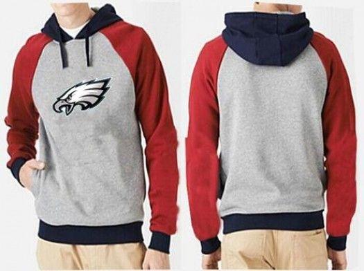 Grey and Red Eagle Logo - Men's Philadelphia Eagles Logo Pullover Hoodie Red