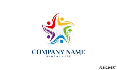 Social Group Logo - Social Group logo designs template, Community logo designs, Star ...