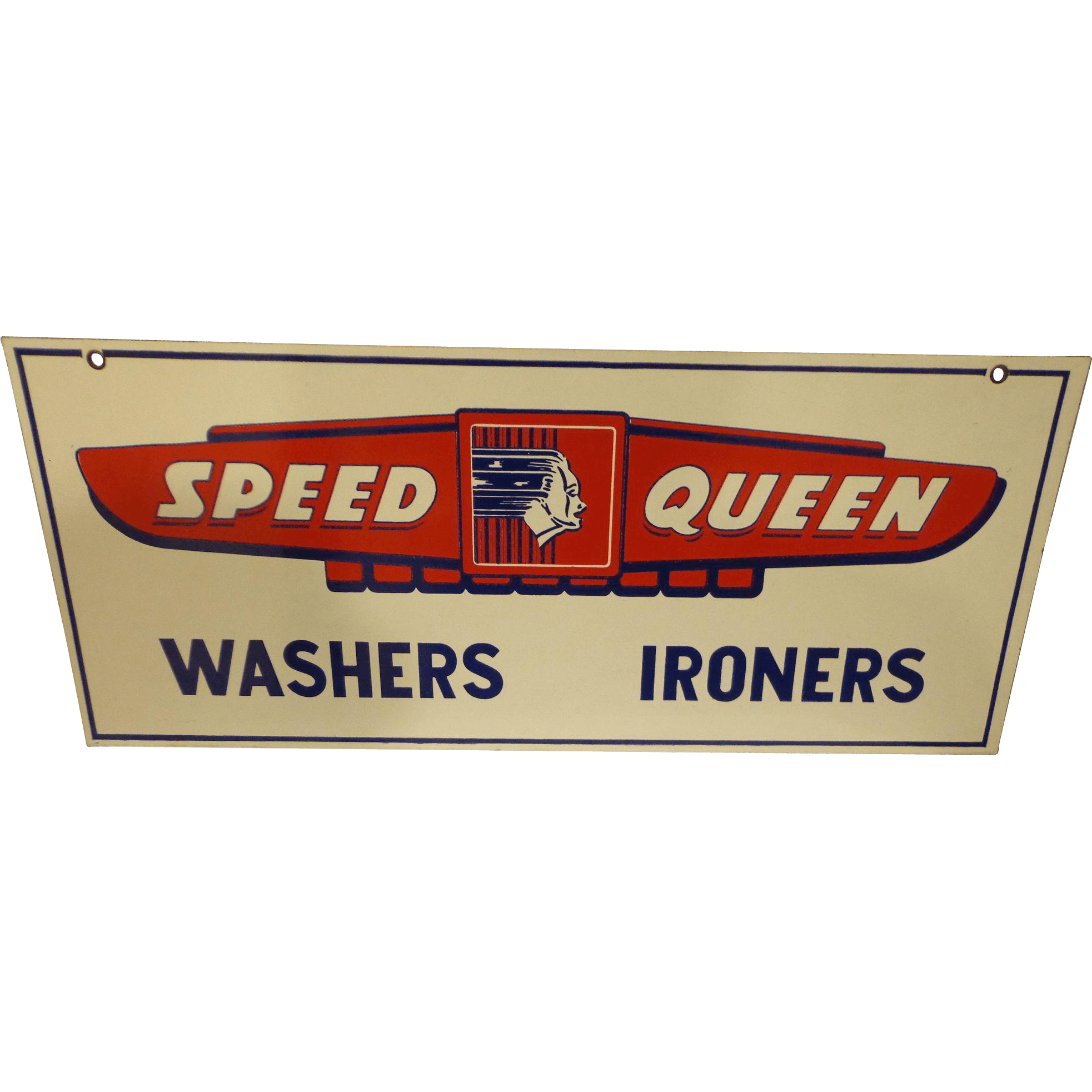 Speed Queen Logo - Vintage Art Deco Speed Queen Washers Irons Porcelain Sign Double