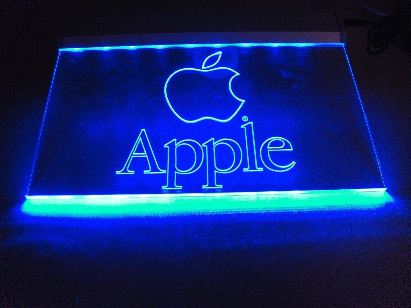 Cool Apple Logo - Super Cool Apple Logo Blue Light Sign, In Original Package -WORKING