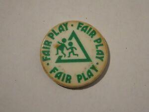 Circle Green Triangle Logo - Tin Pin Badge Vintage Fair Play Fair Play Fair Play Green Triangle ...