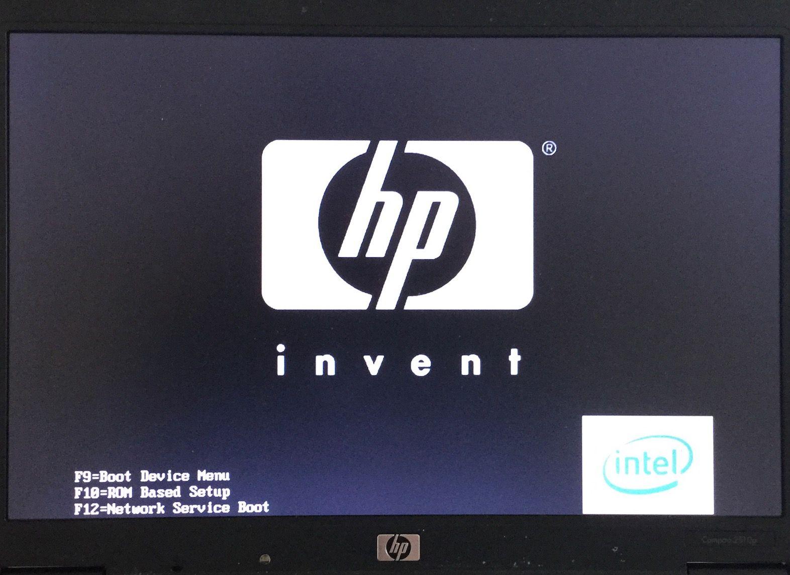 HP Invent Intel Logo - Solved: HP Compaq 2510p Bios update failure (stuck in eternal loop ...