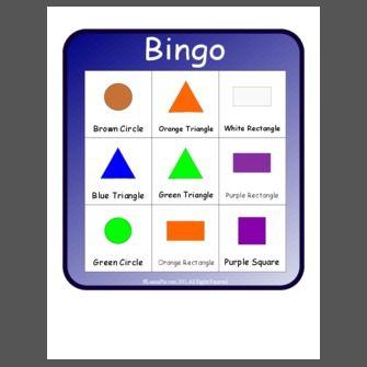 Triangles and Green Square Logo - Color/Shape Bingo