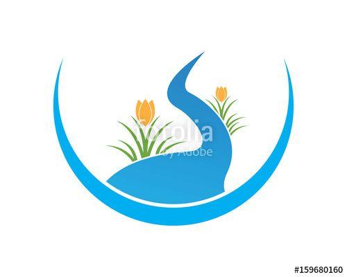 River Flower Logo - River With Flower Logo