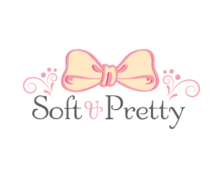 Cute Girly Logo - Soft and Pretty Pink Ribbon Designed