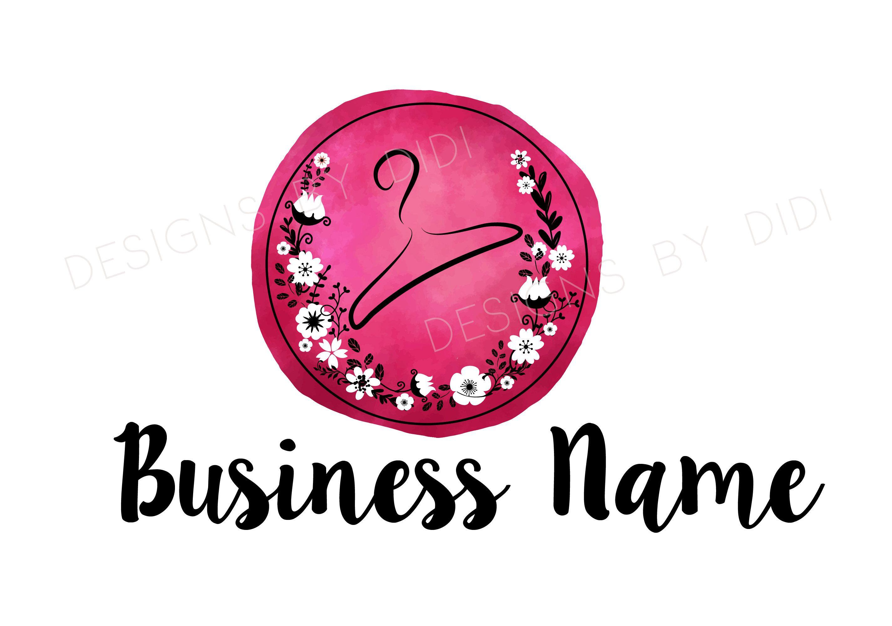 Cute Girly Logo - Custom logo design hanger logo cute pink logo hanger