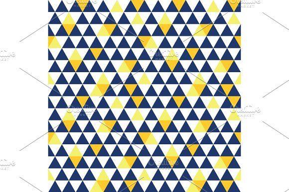 Blue and Yellow Triangle Logo - Vector navy blue and yellow triangle texture seamless repeat pattern ...