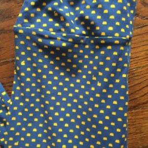 Blue Square with Yellow Triangle Logo - LULAROE OS One Size Stretch Leggings Blue Yellow Triangle Square ...