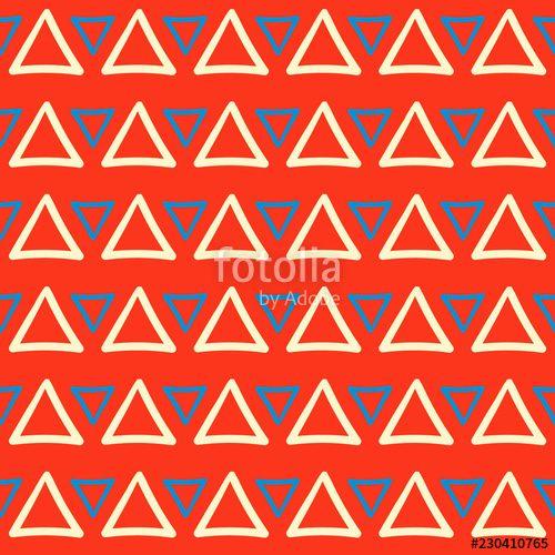 Blue Square with Yellow Triangle Logo - Blue and yellow triangles on a red background. Geometric Seamless ...