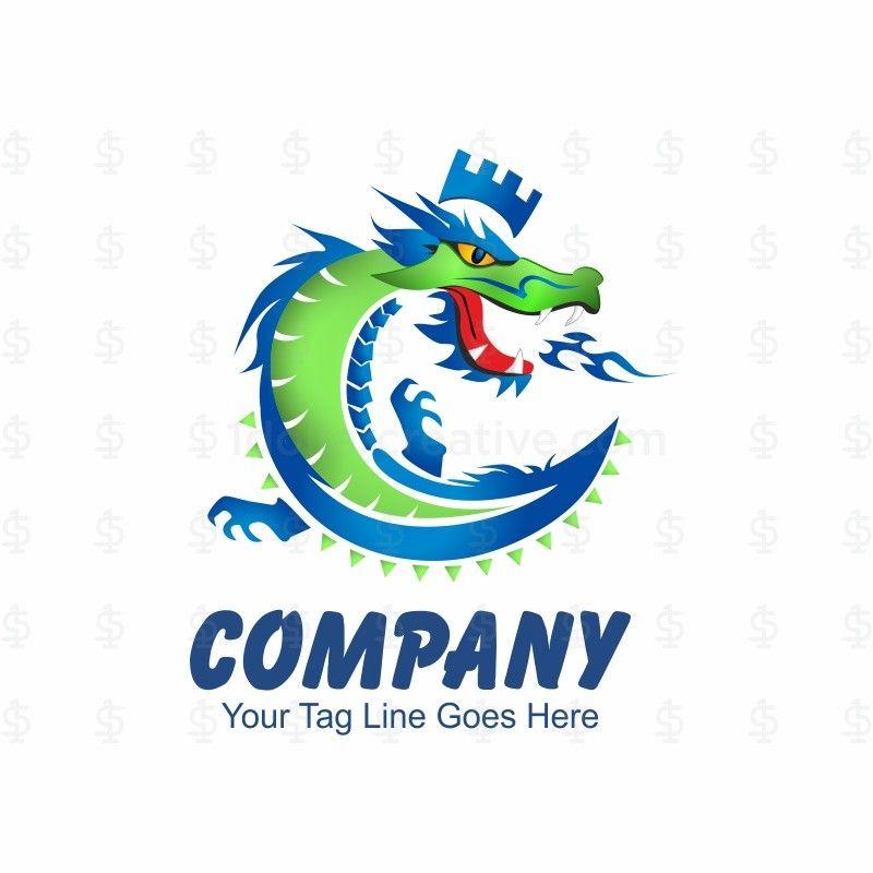 Cool Blue Dragon Logo - Blue Dragon Logo Template ~ 1dollarcreative.com