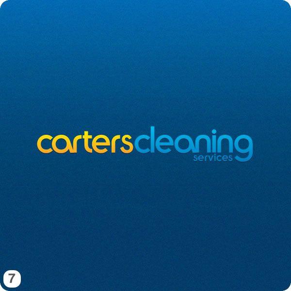 Blue and Yellow Logo - yellow-light-blue-wording-carters-cleaning-logo - Rabbitdigital Design
