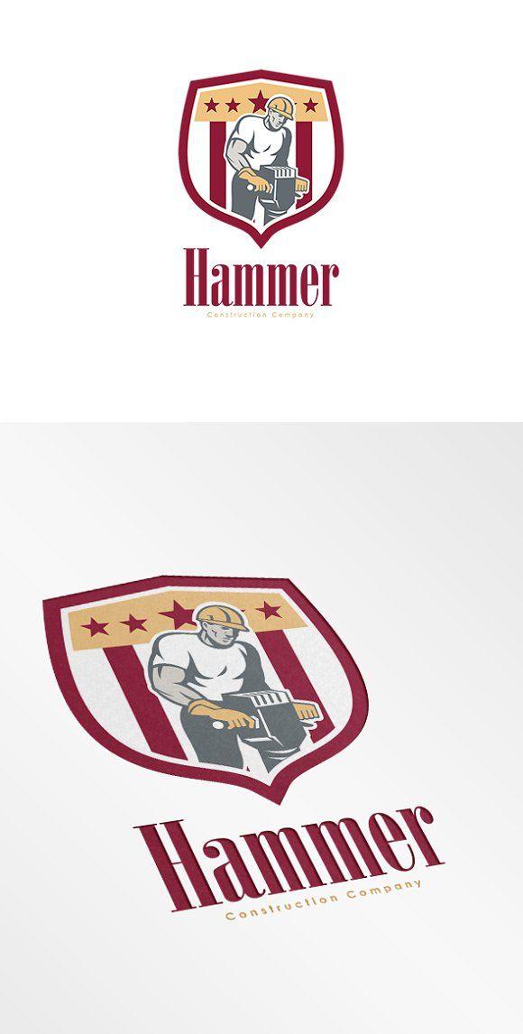 Hammer Construction Logo - Hammer Construction Company Logo ~ Logo Templates ~ Creative Market
