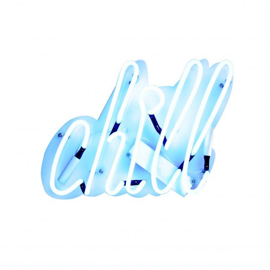 Blue Chill Logo - Neon Blue 'Chill' Wall Sign Light