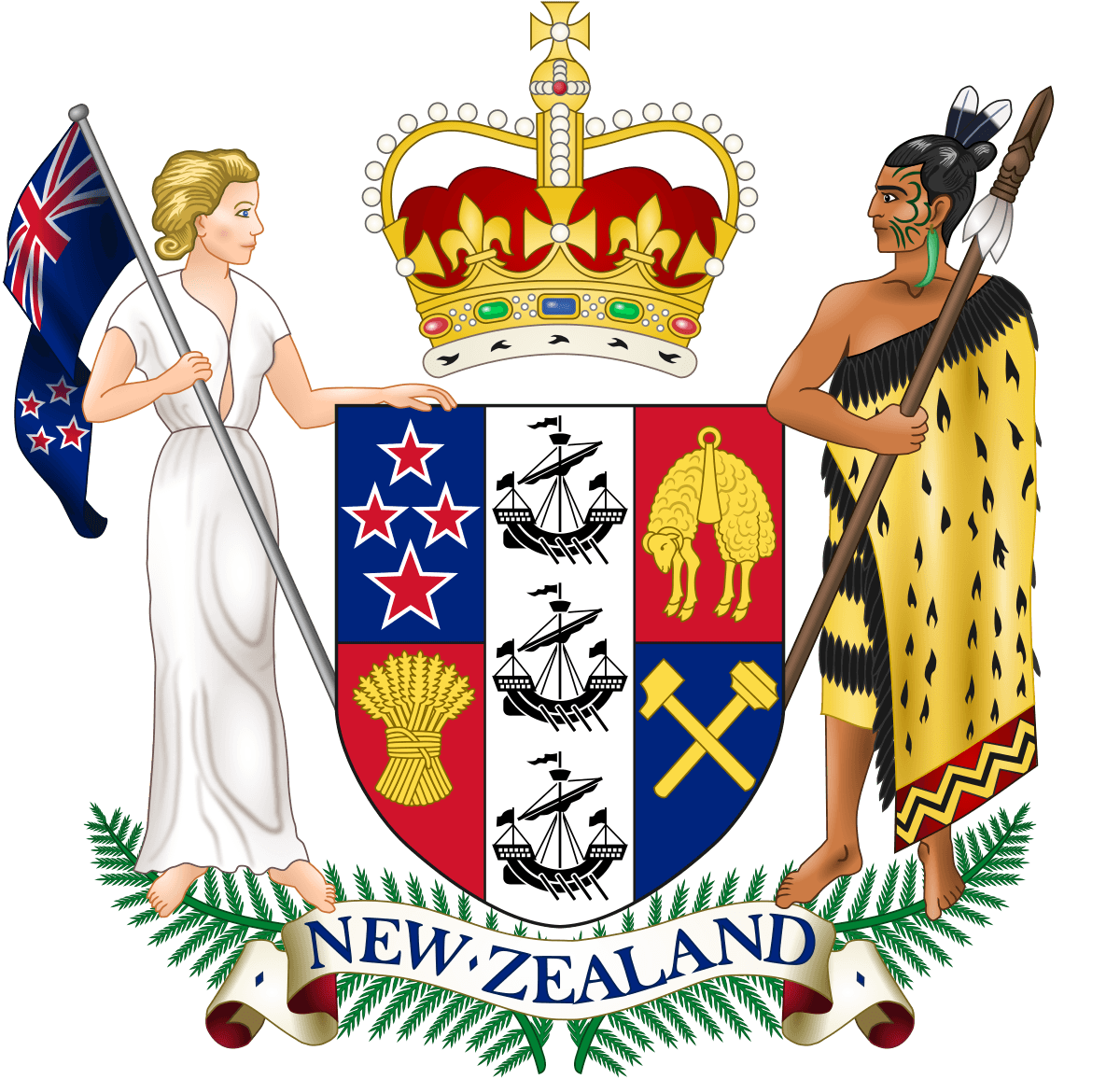 Queen and King Savage Logo - Monarchy of New Zealand
