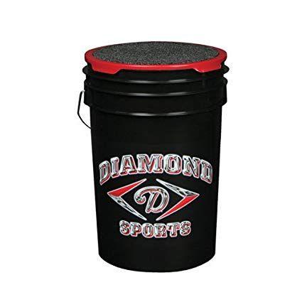 Diamond Ball Logo - Amazon.com : Diamond Sports 6 Gallon Ball Bucket With Lid, Black
