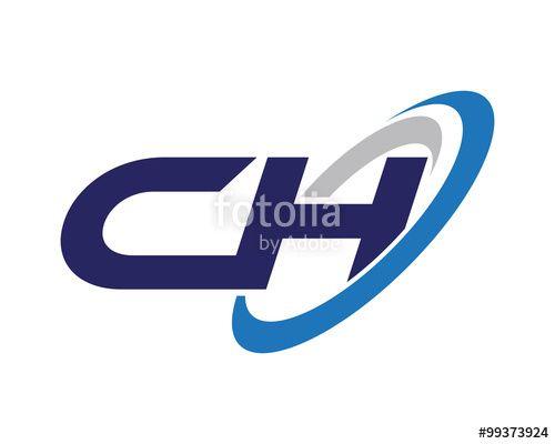 CH Logo - CH Letter Swoosh Blue Logo Stock Image And Royalty Free Vector