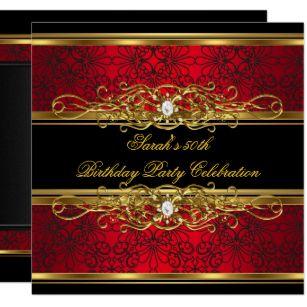 Red Black and Gold Logo - Red Black And Gold Invitations