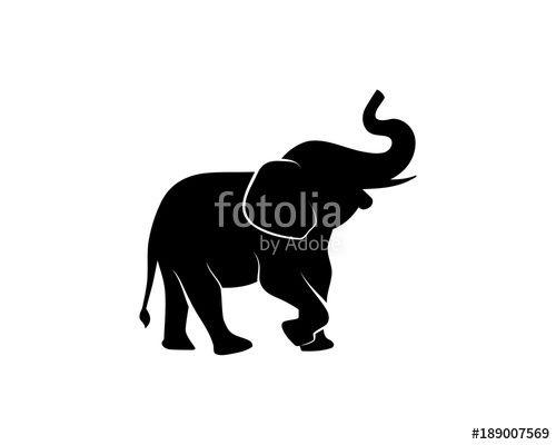 Black Elephant Logo - Black Elephant Illustration Animal on Zoo Silhouette Logo Vector