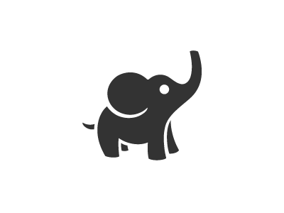 Black Elephant Logo - Icon Revamp: Elephant (Dark Grey)