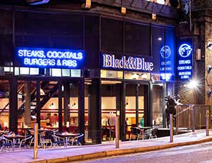Black and Blue Restaurant Logo - Home. Black & Blue