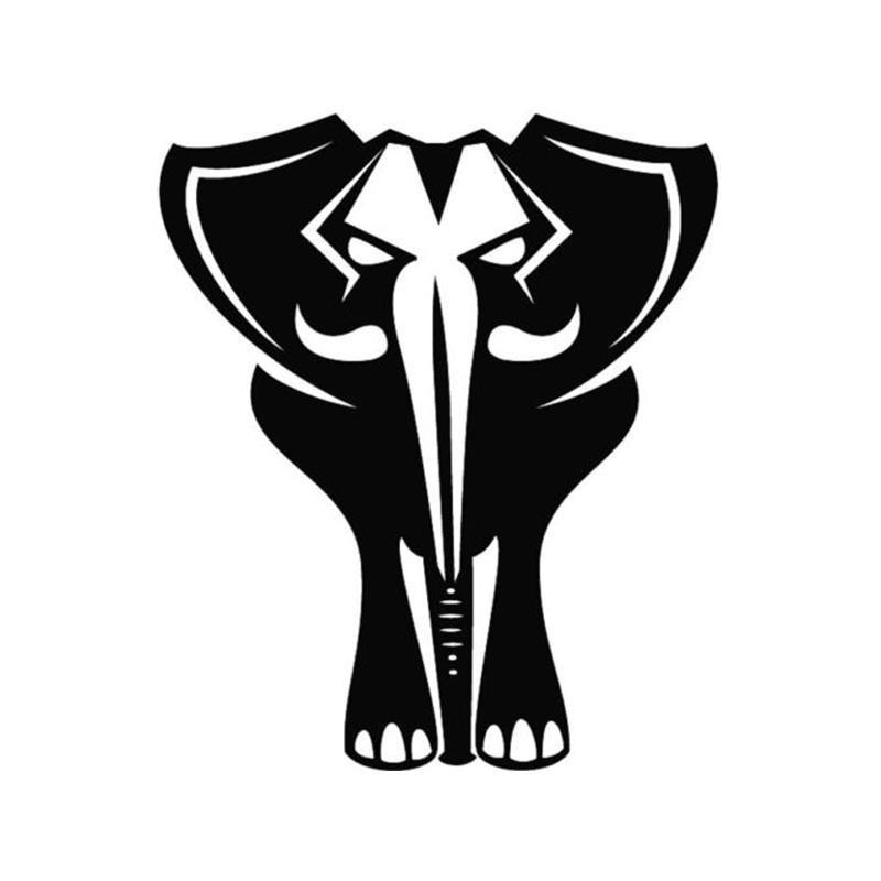 Black Elephant Logo - Bold Black Elephant Facing Front Animal Car Decal Vinyl Car
