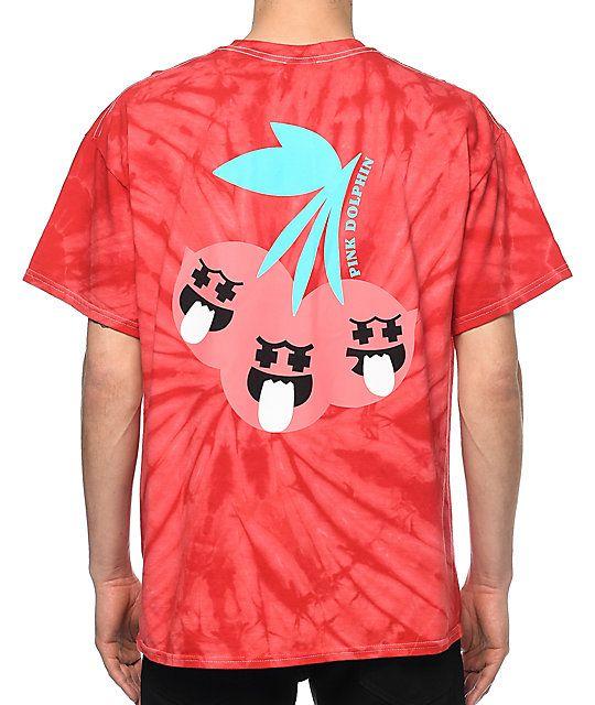 Red Pink Dolphin Logo - Pink Dolphin Cherry Ghost Red Tie Dye T-Shirt | Zumiez