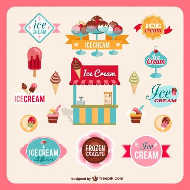 Ice Cream Shop Logo - Retro Ice Cream Shop Graphics Vector