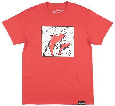 Red Pink Dolphin Logo - PINK DOLPHIN LOGO Stamp T Shirt Streetwear Mens Red $19.99