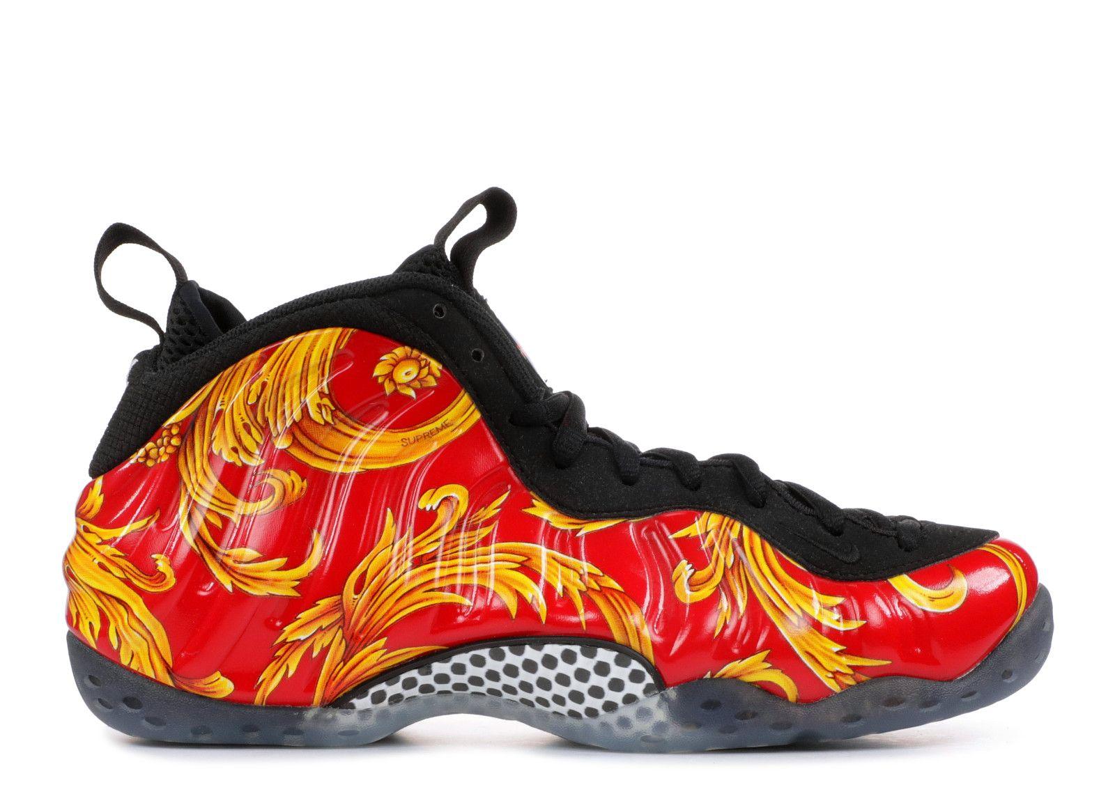 Red Black and Gold Logo - Air Foamposite 1 Supreme Sp 