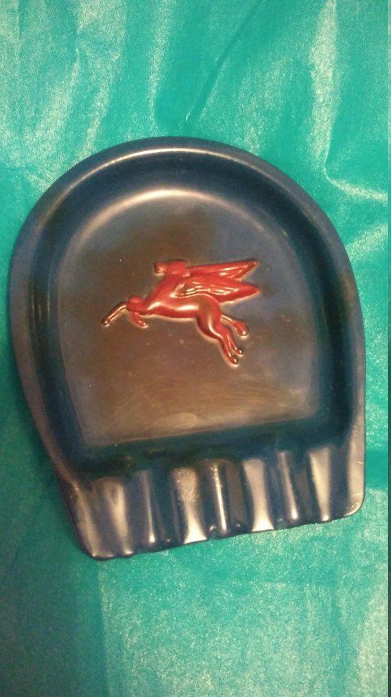 Blue and Red Pegasus Logo - Mobile Gas Station Pegasus Blue and Red Enameled Metal | Etsy