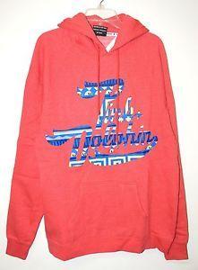 Red Pink Dolphin Logo - NEW Pink Dolphin Red HOODIE Colored Logo Script Sweatshirt Men
