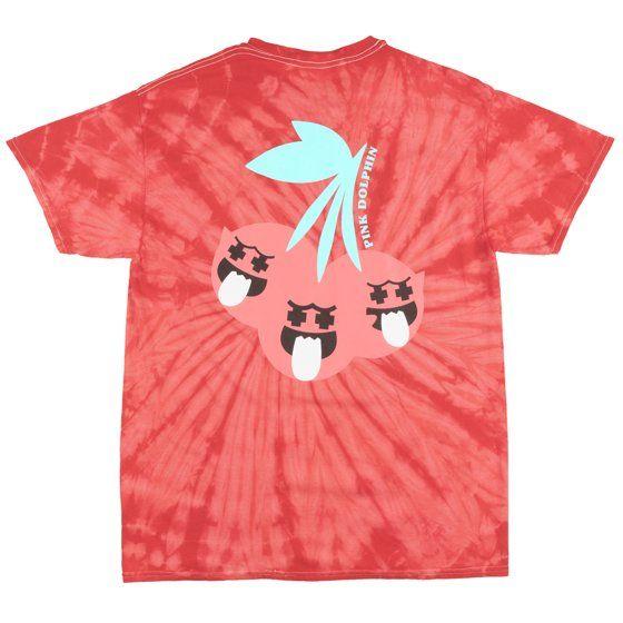 Red Pink Dolphin Logo - PINK DOLPHIN - Pink Dolphin Cherry Ghost T-Shirt Tie-Dye Top Red ...