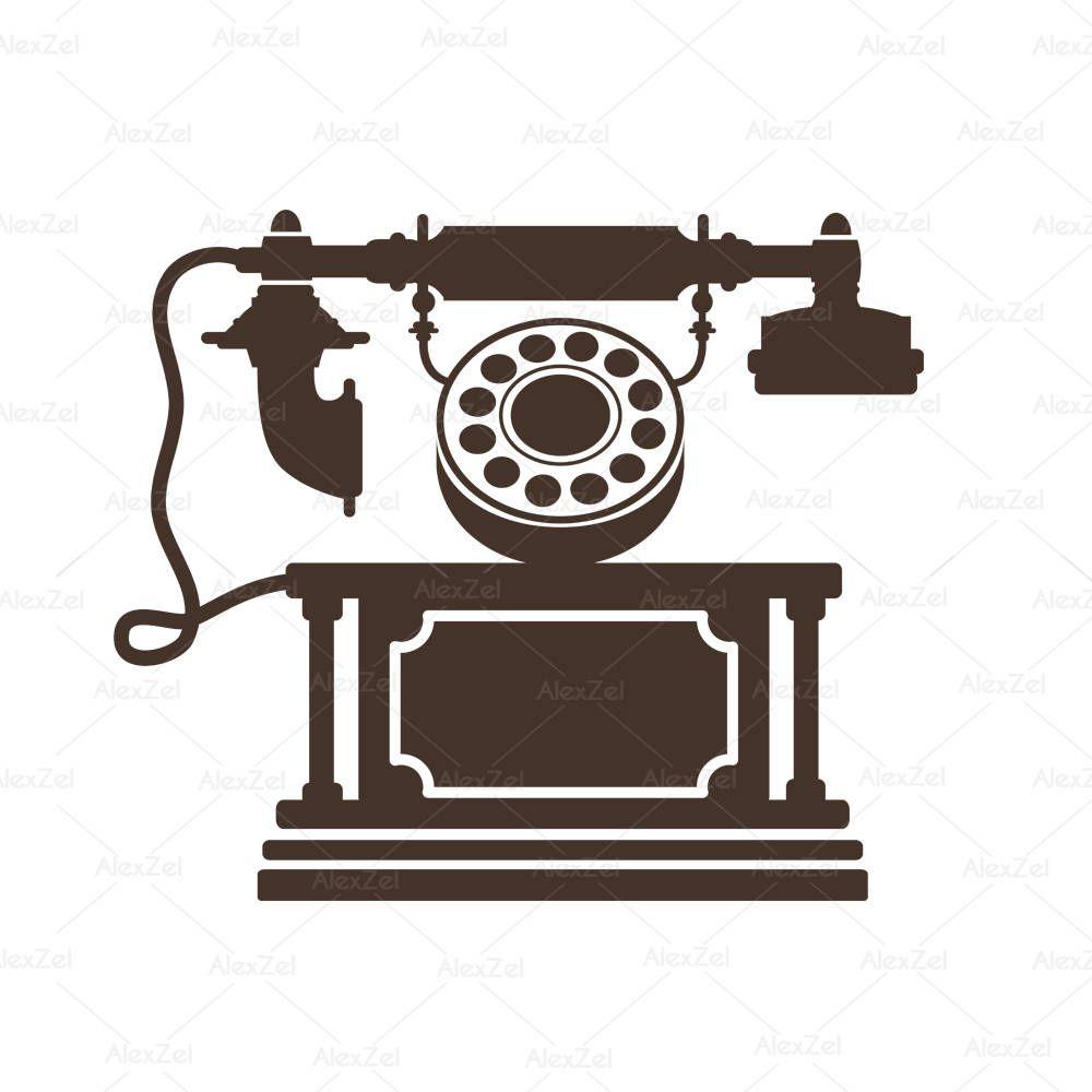 Vintage Phone Logo - Retro phone svg retro svg Retro phone clipart silhouette