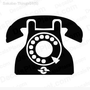 Vintage Phone Logo - Vintage phone (with round dial) decal, vinyl decal sticker, wall
