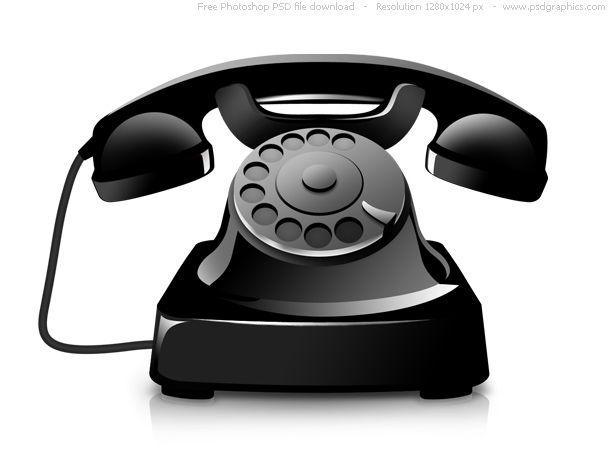 Vintage Phone Logo - PSD old telephone icon
